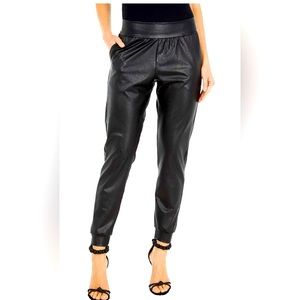 Commando Faux Leather Jogger Black